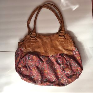 Floral Leather Hobo